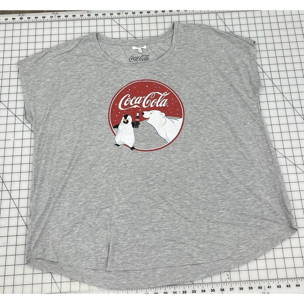 Maurice’s Grey T Shirt Coca-Cola Graphic Short Sleeve 3XL I5